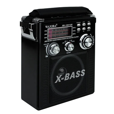 Radio Portabil AM/FM/SW cu Bluetooth, MP3, USB/TF și Lanternă