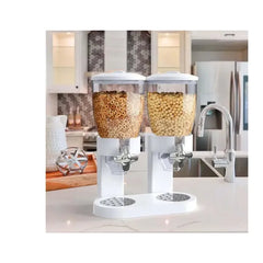 Dozator cu doua recipiente pentru cereale, nuci, orez, AT PERFORMANCE®, 2 l, 33 x 20 x 40 cm