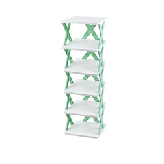 Pantofar, AT PERFORMANCE®, cu 6 rafturi, modular, alb / VERDE