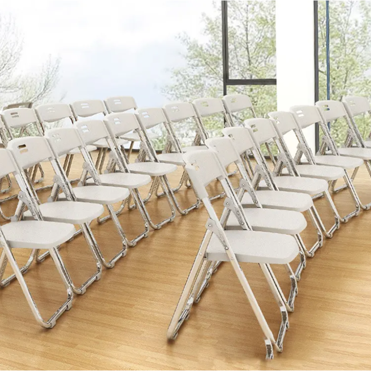 Scaun At Performance, pliabil din plastic, dimensiune : 44 * 41 * 80 cm, alb