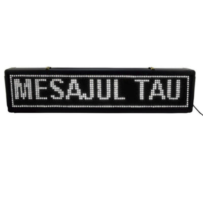 Reclama Luminoasa 70 x 20 cm, LED alb, Vizualizare 120°, Negru, afisaj mesaj programabil, exterior