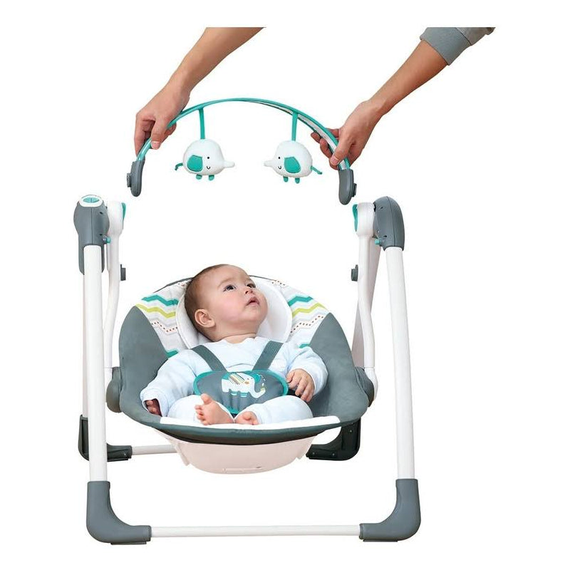 Leagan Electric de bebe, At Performance, Cu 7 melodii, 3 sunete naturale, 2 pozitii de reglare scaun, Albastru