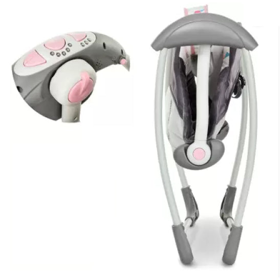 Leagan Electric pentru bebelusi, At Performance, Cu 7 melodii, 3 sunete naturale, 2 pozitii de reglare scaun, Roz