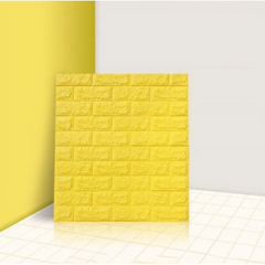 Set 10x Tapet 3D Autocolant/ Autoadeziv, At Performance, design caramida, rezistent la apa, 70cm x 77cm x 0.5 cm, galben