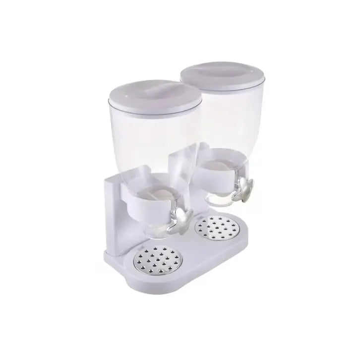 Dozator cu doua recipiente pentru cereale, nuci, orez, AT PERFORMANCE®, 2 l, 33 x 20 x 40 cm
