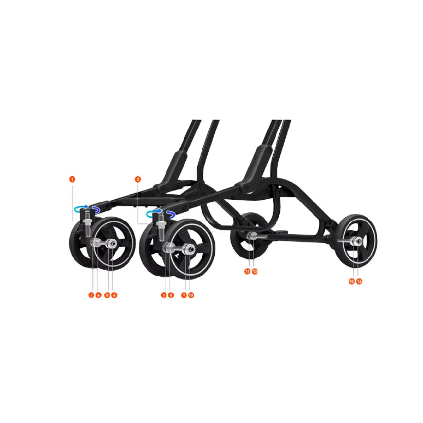 Cărucior copii pliabil AT PERFORMANCE® – Ultra compact, 5 kg, aluminiu, 6-36 luni, ideal pentru avion, negru