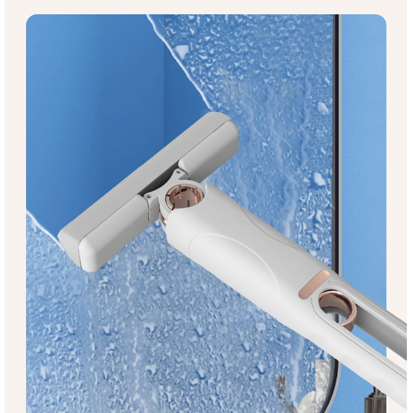 Mini Mop Portabil, At Performance, cu stoarcere automata, Burete de inalta calitate, Spalare umeda sau uscata, Potrivit pentru Geamuri, Blaturi, Bucatari, Bai, 2 bureti inclusi, Alb