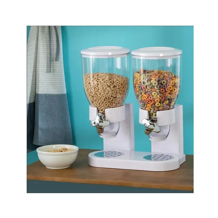 Dozator cu doua recipiente pentru cereale, nuci, orez, AT PERFORMANCE®, 2 l, 33 x 20 x 40 cm