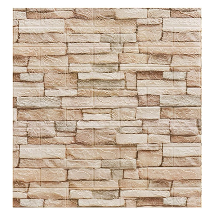 Set 10x Tapet 3D Autoadeziv, At Performance®, rezistent la apa, 70cm x 77cm x 0.5 cm, Caramiziu deschis