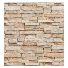 Set 10x Tapet 3D Autoadeziv, At Performance®, rezistent la apa, 70cm x 77cm x 0.5 cm, Caramiziu deschis
