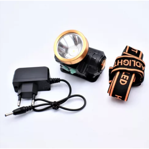 Lanterna De Cap AT PERFORMANCE, Frontala Cu Acumulator, Cu Incarcator De Priza, Banda elastica, 2000mA