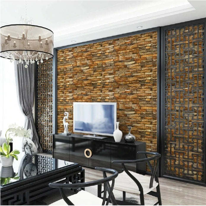 Set 10x Tapet 3D, autoadeziv/autocolant, At Performance, spuma moale, design modern, pentru interior, usor de curatat, rezistent la apa 70 X 77x0.5cm, model caramida MARO DESCHIS