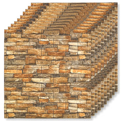 Set 10x Tapet 3D, autoadeziv/autocolant, At Performance, spuma moale, design modern, pentru interior, usor de curatat, rezistent la apa 70 X 77x0.5cm, model caramida MARO DESCHIS