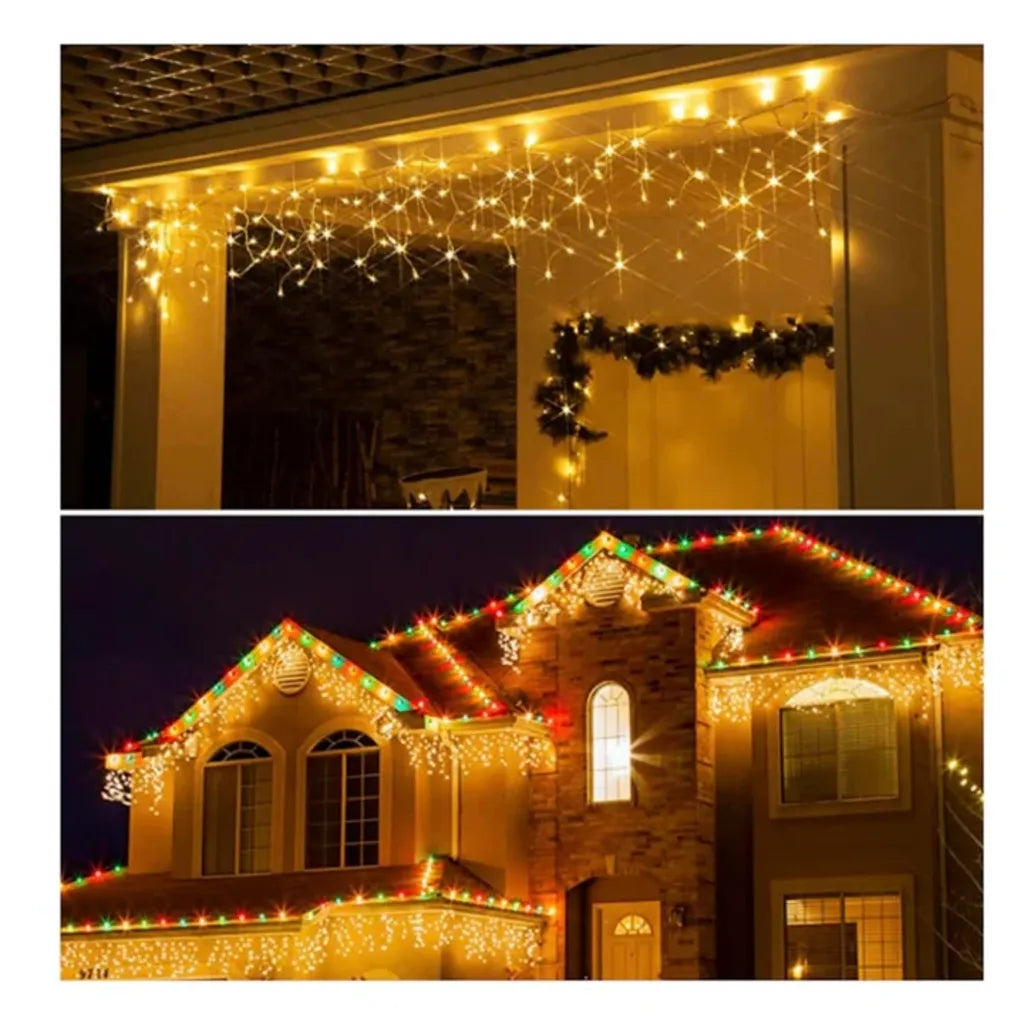 Ghirlandă luminoasă Crăciun 12 metri AT PERFORMANCE® – 300 LED-uri alb rece, decor interior/exterior