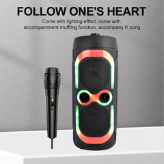 Boxă Portabilă Sing-e 6.5” x2 cu Bluetooth, Lumini RGB, USB/TF, Radio FM și Microfon – 20W, TWS