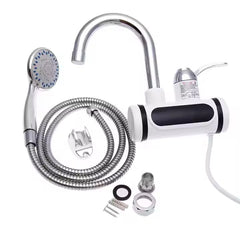 Robinet Electric cu Duș AT PERFORMANCE®, Incalzire Instantanee, 3KW, Display LCD, Apa Fierbinte în 3 Secunde – Cu Furtun 150cm și Pară de Duș Incluse