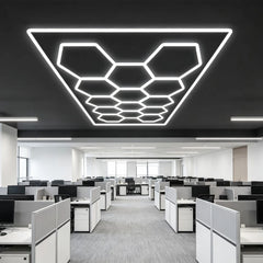 Aplică LED Hexagon AT PERFORMANCE® 14 Module – 720W, ~80.000 Lumeni, 484x243 cm, Iluminat Profesional Atelier, Garaj, Barbershop