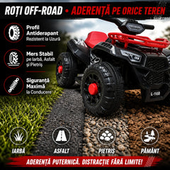 ATV Electric Copii KIDOO® L-168, 6V, 3–5 km/h, 3–8 ani – Distracție Off-Road, Sigur și Ușor de Utilizat