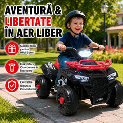 ATV Electric Copii KIDOO® L-168, 6V, 3–5 km/h, 3–8 ani – Distracție Off-Road, Sigur și Ușor de Utilizat