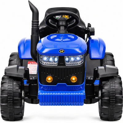 Tractor Electric cu Telecomandă pentru Copii KIDOO, cu Remorcă și Gard, Far, Sunet Motor, Claxon, MP3/USB – 3-6 Ani Albastru