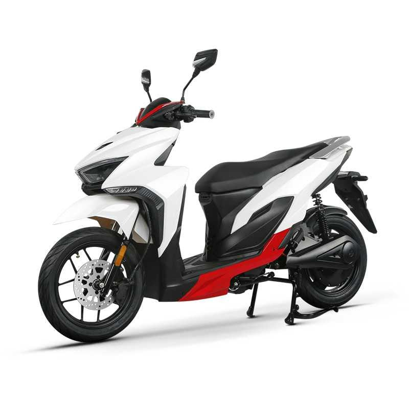 Scuter Electric LX09 Alb N-moto, Motor 1500W BOSCH, Viteză maximă 45 km/h, Autonomie 65 km, Baterie lithium 60V, Dimensiuni 1950x650x1080mm, Greutate 70kg, Certificat COC & EEC, CIV