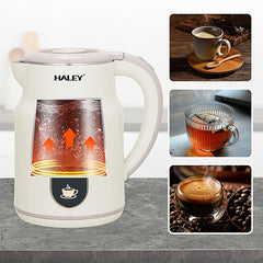 Fierbător Electric HALEY HY-8977, 2.5L, 1500W, Inox, Oprire Automată, Bază 360°