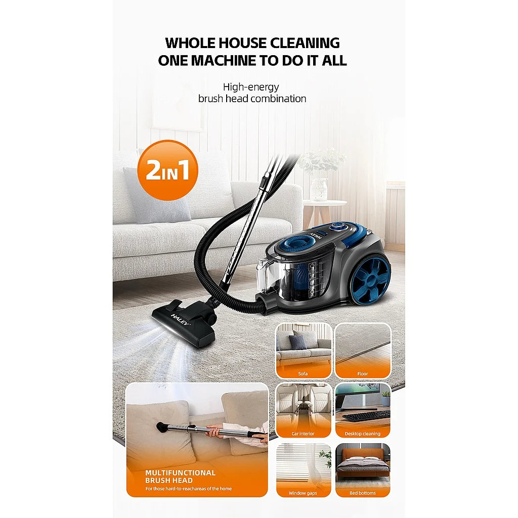 Aspirator Fără Sac HALEY 4,5L, 3000W, Aspirator de Praf, Aspirator Puternic cu Fir, de Calitate, cu Ciclon