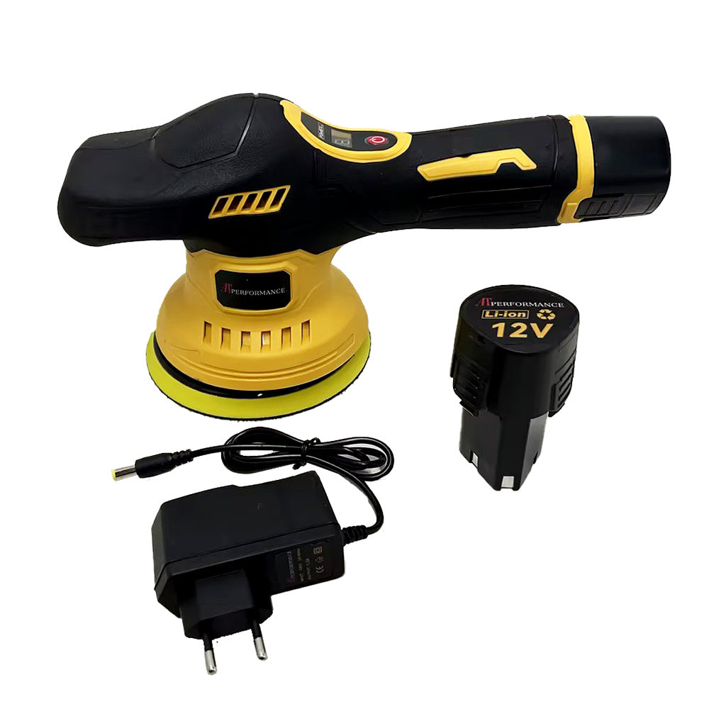 Mașină de Polish Auto Fără Fir AT PERFORMANCE®  cu 2 Acumulatori, 2800-5500 RPM, Disc 125-150mm, Orbită 9mm