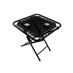 Masă Pliabilă AT PERFORMANCE® pentru Camping și Grădină, 50x50x50 cm, cu 2 Suporturi pentru Pahare, Cadru Metalic