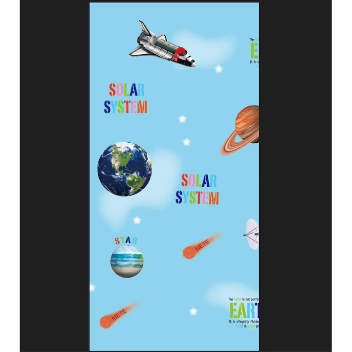 Rola Tapet 3D, autoadeziv/autocolant, AT PERFORMANCE®, spuma moale, design modern, pentru interior, usor de curatat, rezistent la apa, 68cmx2.8m, model sistem solar.