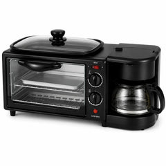 Cuptor Electric 3 în 1 cu Cafetieră Integrată, Grill și Timer – 2000W