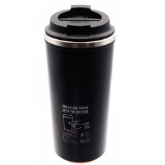 Termos forma pahar, antialunecare si antivarsare, antibalas, cu pereti dubli, 350 ml, Negru